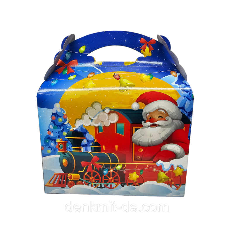 Коробка новорічна пакувальна 1,1 кг Портфель вагончик
