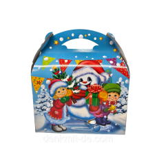 Коробка новорічна пакувальна 1 кг Веселий сніговик