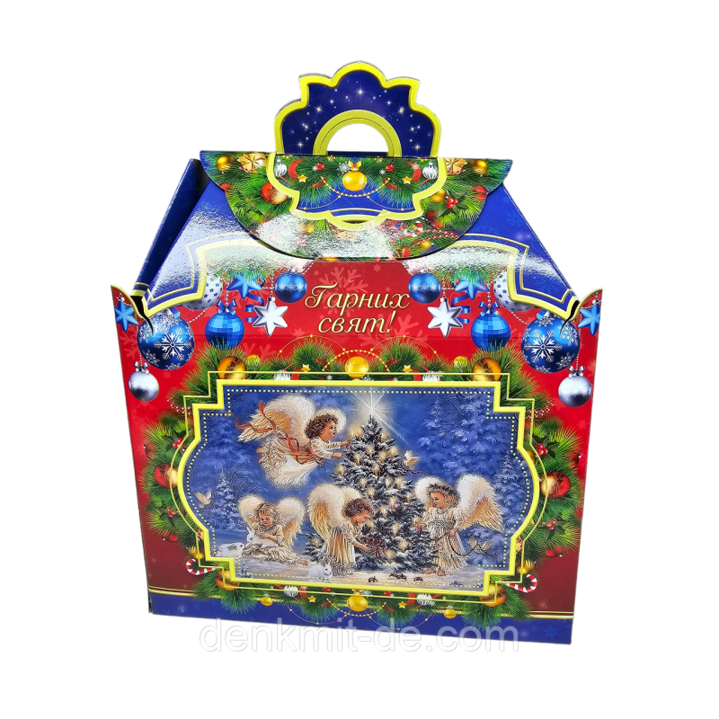 Коробка новорічна пакувальна 1 кг Гарних свят