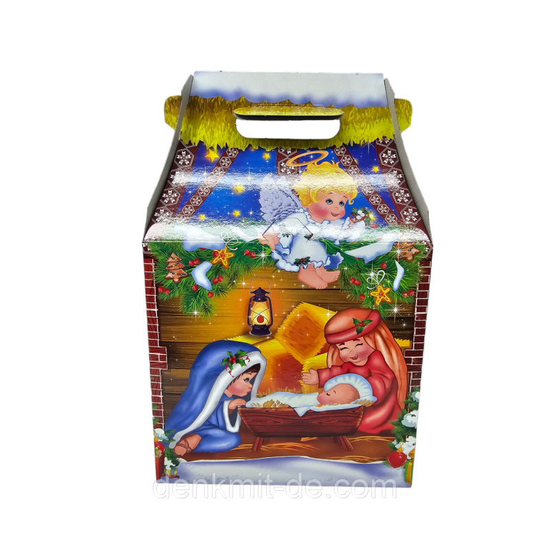 Коробка новорічна пакувальна 400 гр З різдвом Христовим