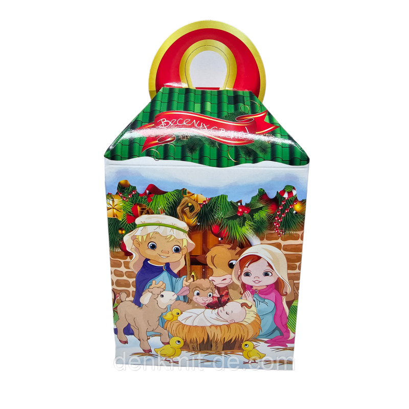 Коробка новорічна пакувальна 700 гр Веселих свят Різдво