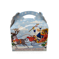 Коробка новорічна пакувальна 800 гр Веселих свят