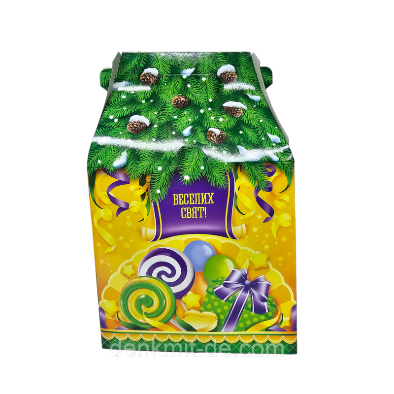 Коробка новорічна пакувальна  700 гр Цукерка