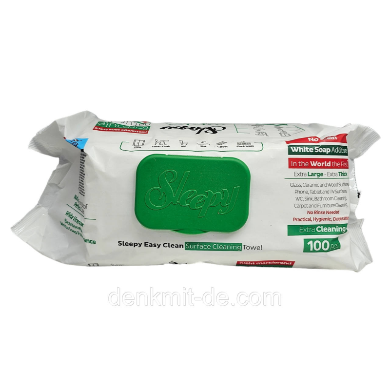 Вологi серветки для прибирання SLEEPY Easy Clean White Soap, 100шт Вологi серветки для прибирання SLEEPY Easy Clean White Soap, 100шт