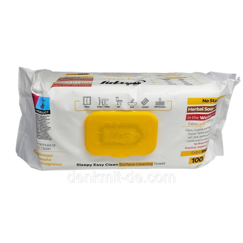 Вологi серветки для прибирання SLEEPY Easy Clean Herbal Soap, 100шт Вологi серветки для прибирання SLEEPY Easy Clean Herbal Soap, 100шт