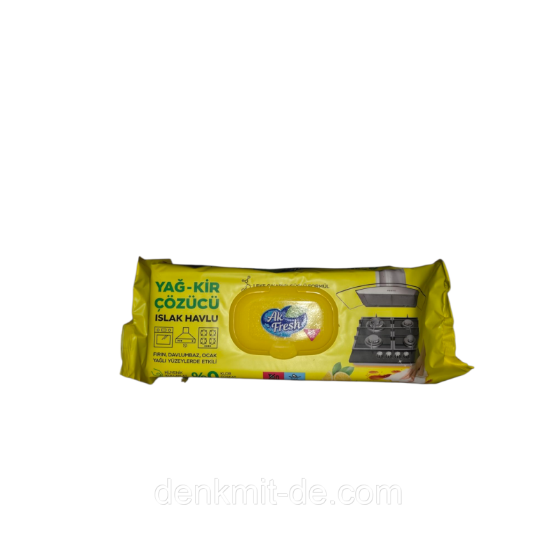 Ak fresh Вологi серветки для видалення жиру Limon  , 85 шт