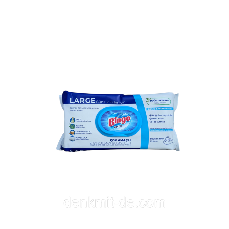 Вологi серветки для прибирання Bingo pratik , 100 шт