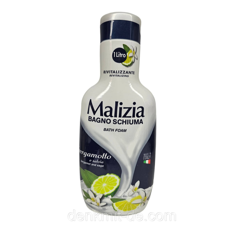 Malizia Гель для душу та піна для ванни Bergamot and sage, 1000 мл