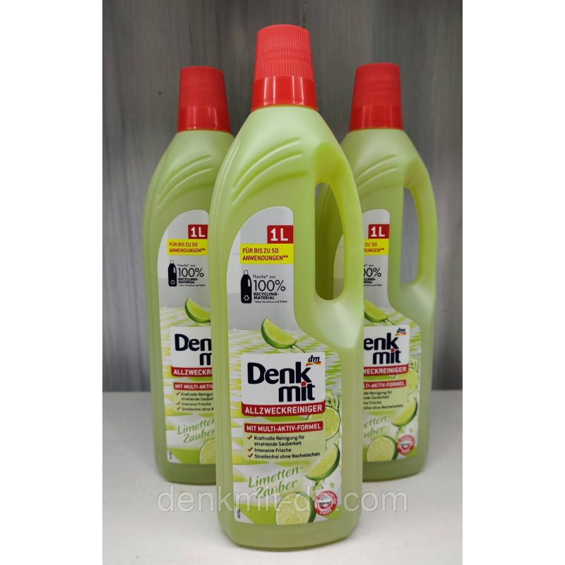 Засіб рідкий для миття підлоги з плитки Denkmit Allzweckreiniger Limetten zauber 1 л. Засіб рідкий для миття підлоги з плитки Denkmit Allzweckreiniger Limetten zauber 1 л.