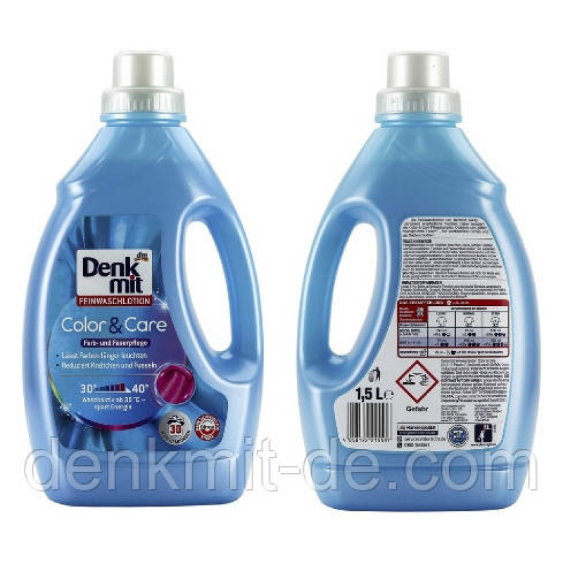 Безфосфатний гель для прання кольорової білизни Denkmit Color&Care (30 прань)1500 мл Безфосфатний гель для прання кольорової білизни Denkmit Color&Care (30 прань)1500 мл